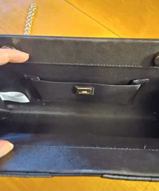 Pochette Borsa a Spalla Nera Oro