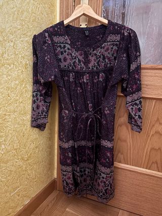 Vestido corto estampado mujer