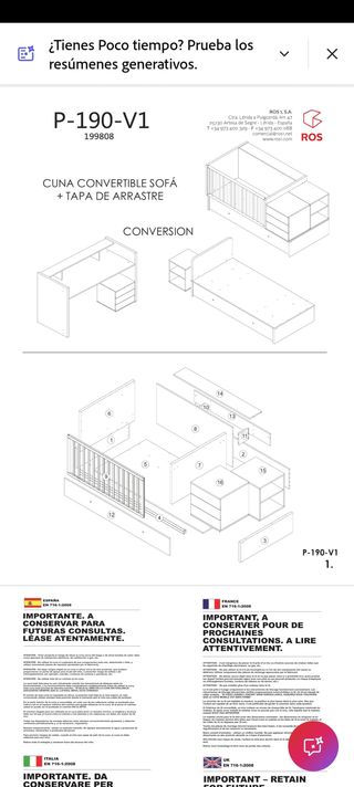 Cama nido, cuna, cómoda