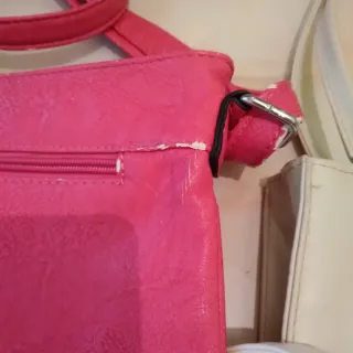 Bolso rosa y blanco nuevo + regalo