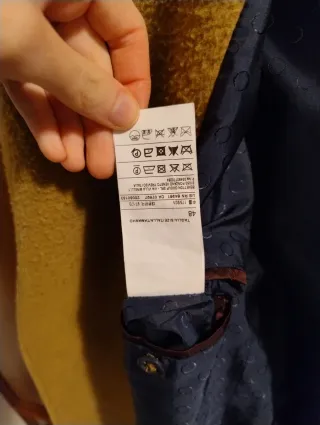 Cappotto Benetton Uomo Giallo Senape Taglia M