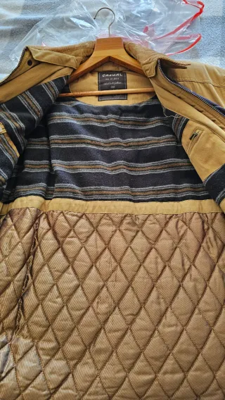 Chaquetón hombre beige/marrón