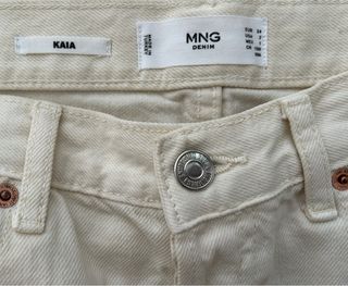 Pantalón ancho Mango beige, talla 34 EUR.