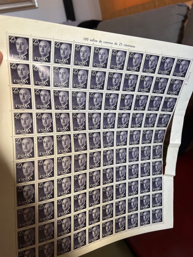 Lote de Selos de Correios Franco Espanha 25 Cêntimos