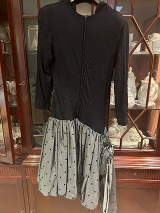 Vestido fiesta negro y gris