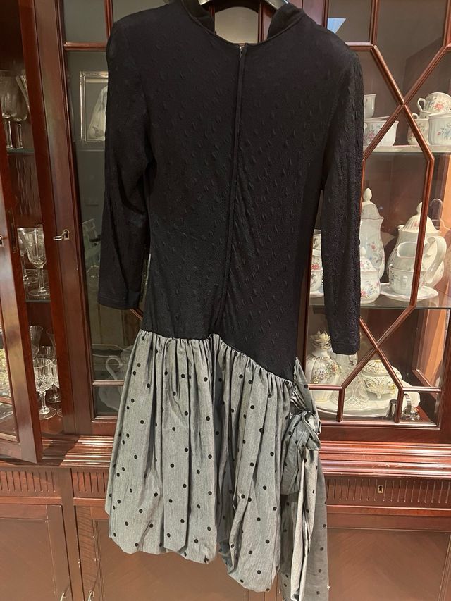 Vestido fiesta negro y gris