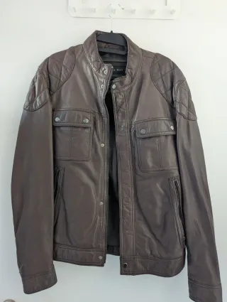 Chaqueta de cuero Zara marrón
