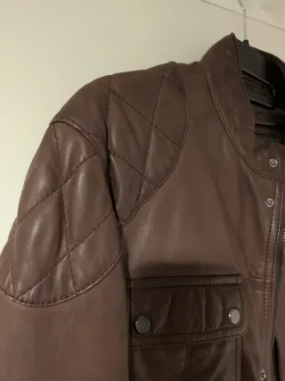 Chaqueta de cuero Zara marrón
