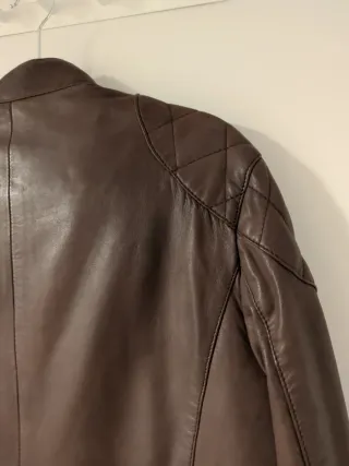 Chaqueta de cuero Zara marrón
