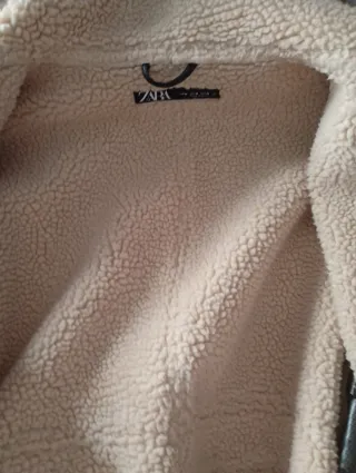 Cazadora Biker Zara Marrón Forrada