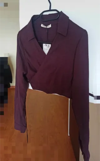 Camisa Pull&Bear cruzada crop M