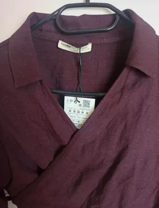 Camisa Pull&Bear cruzada crop M