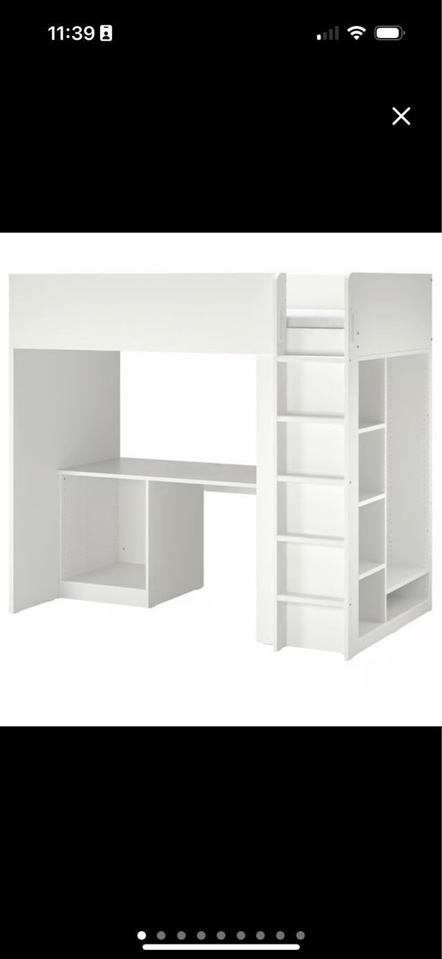 Escalera de madera blanca Ikea