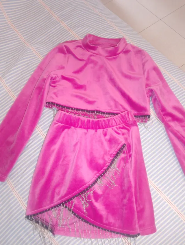 Conjunto niña fiesta terciopelo