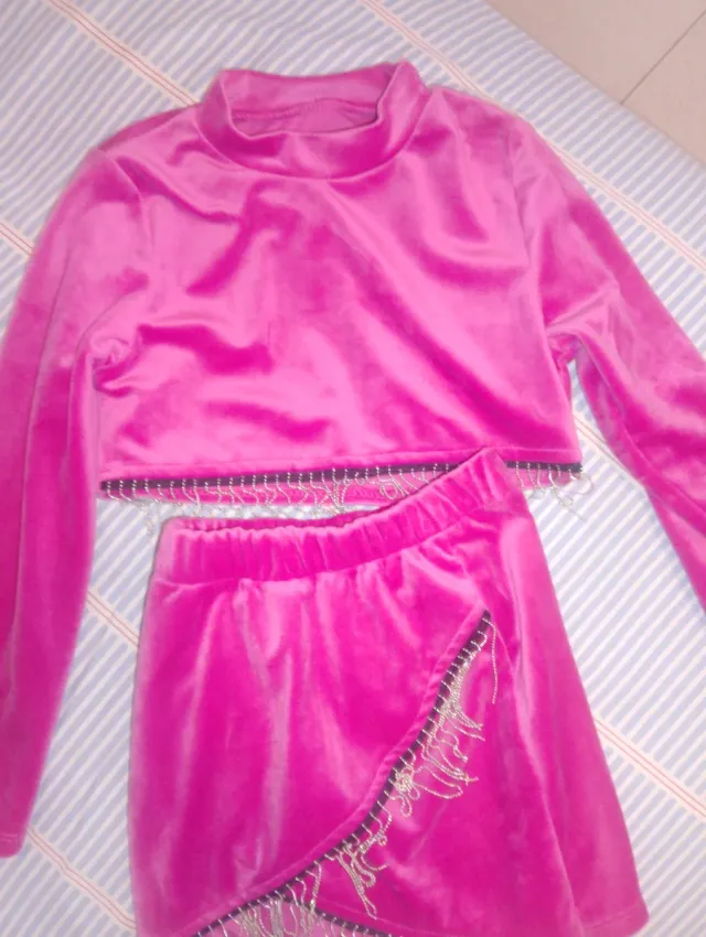 Conjunto niña fiesta terciopelo