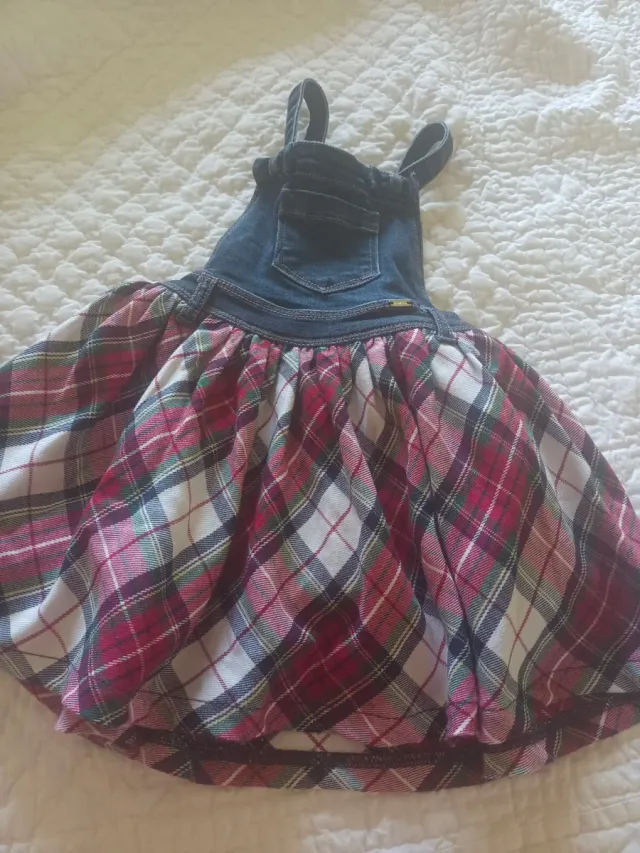 Falda vaquera cuadros niña. T 3 años de Mayoral