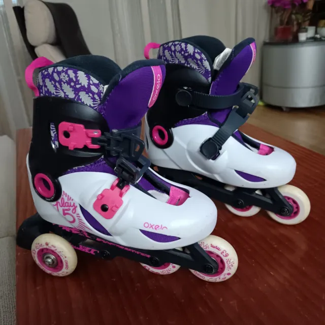 Patines Oxelo Morado y Blanco Talla 30-32