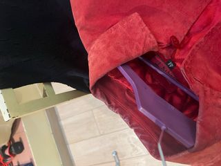 Chaqueta de ante rojo