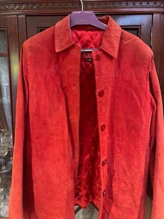 Chaqueta de ante rojo