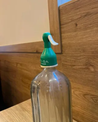 Sifón antiguo de cristal