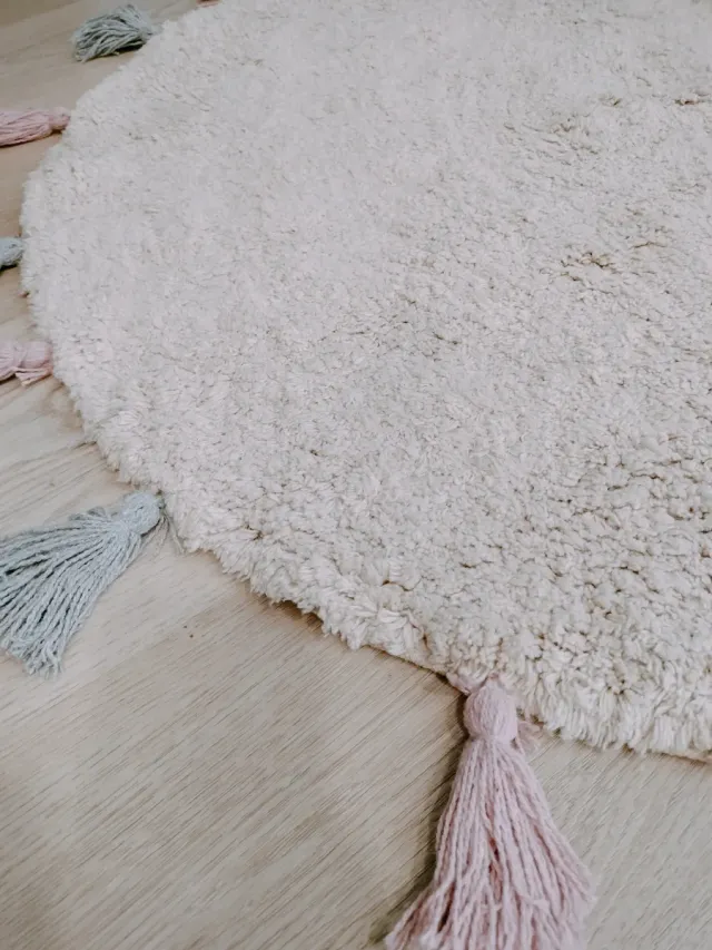 Tapete Redondo 100% Algodão Natural