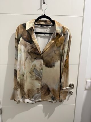 Camisa Zara Tie Dye Satinada