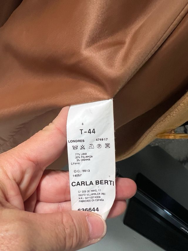 Abrigo paño mujer camel talla 44
