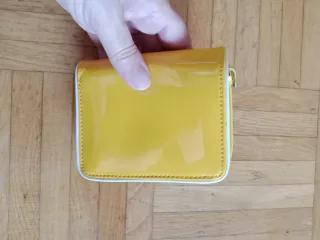 Cartera Billetero Charol Vintage Amarillo