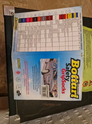 Cadenas de coche de tela sin estrenar.