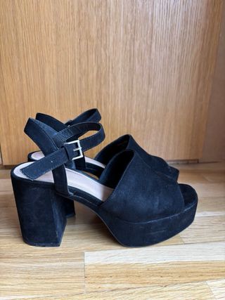 Sandalias negras tacón plataforma