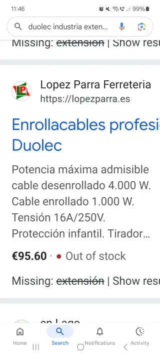 Enrollacable Duolec 50m 16A/250V