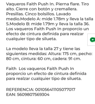 Pantalón vaquero faith push in flare