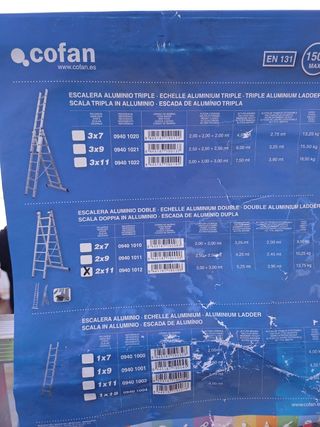 Escalera aluminio 2 tramos EN131
