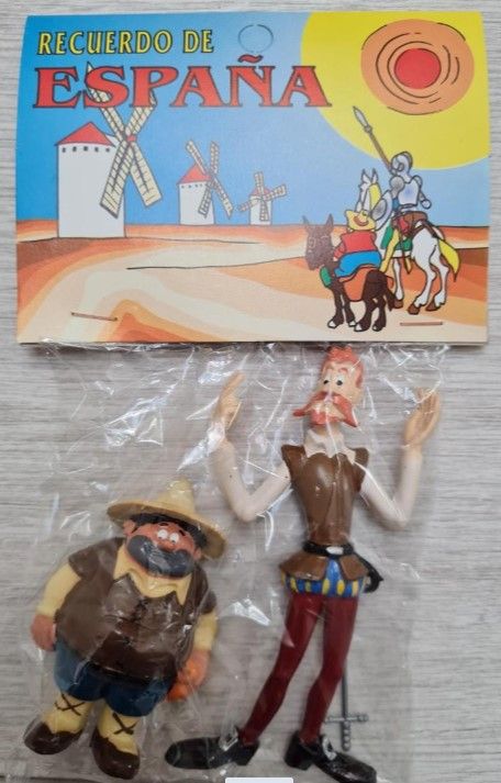 Blíster con figuras Don Quijote Sancho Panza 1979