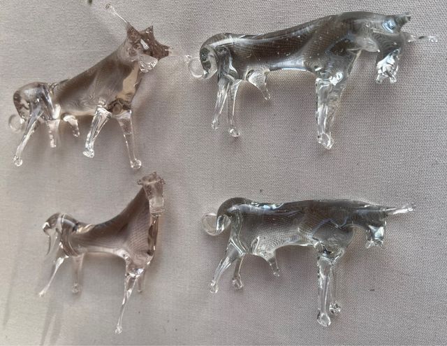 3 Toros y 1 Caballo de Cristal de Murano