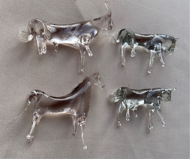 3 Toros y 1 Caballo de Cristal de Murano