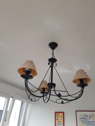 Lámpara de techo metal y papel