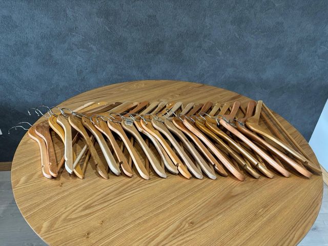 22 Perchas Madera Natural