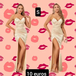 Vestido beige elegante talla S