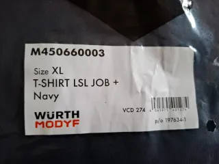 Camiseta Trabajo Manga Larga Negra Wurth Talla XL