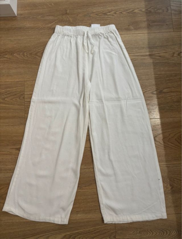 Pantalones anchos lino niña