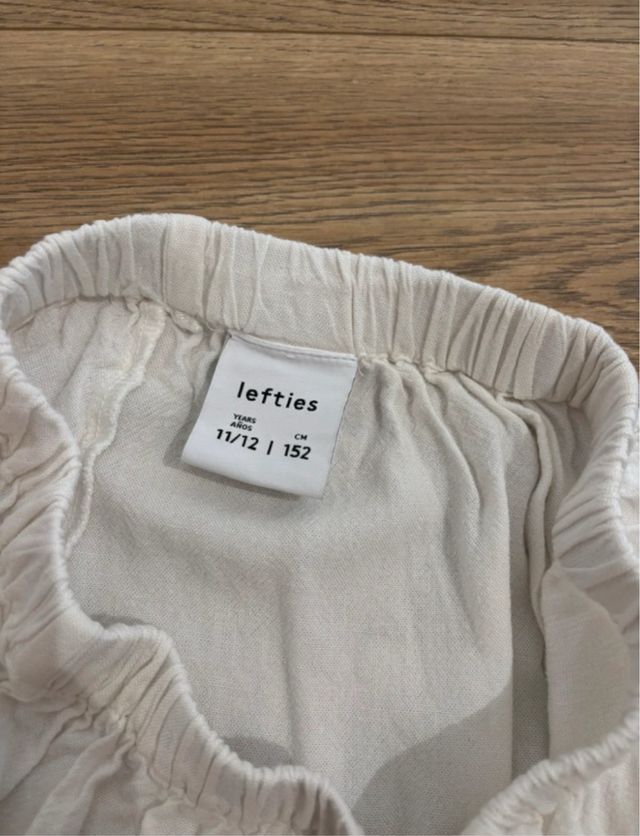 Pantalones anchos lino niña