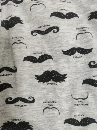 Bóxer YSAEL MORA Estampado Bigotes Gris y Rosa