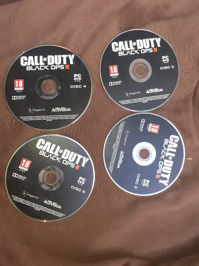 Call of Duty Black Ops III PC DVD Discos 2, 4, 5,