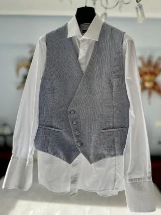 Chaqué azul completo + chaleco