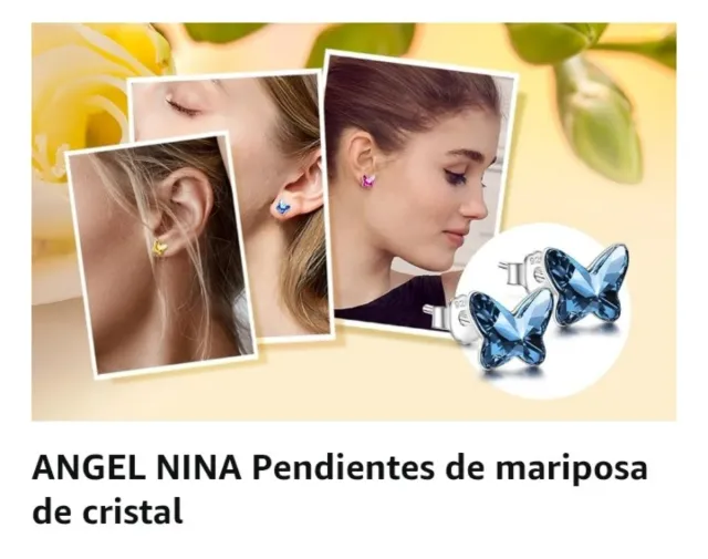 Pendientes Mariposa Plata Ley y Cristal Swarovsky