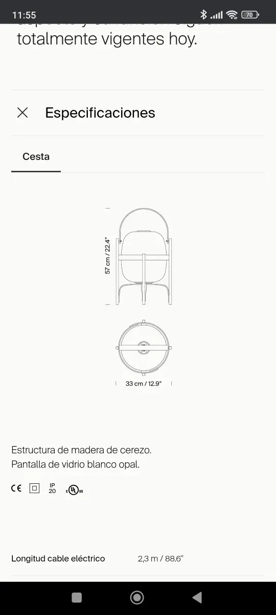 Cesta Santa & Cole Beige/Marrón Plástico