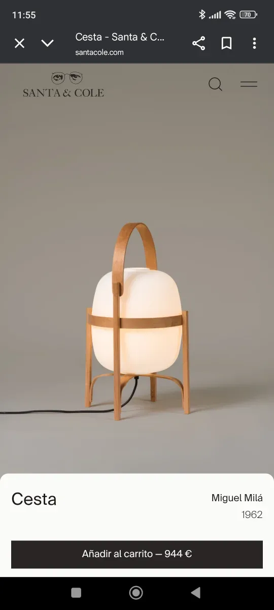 Cesta Santa & Cole Beige/Marrón Plástico