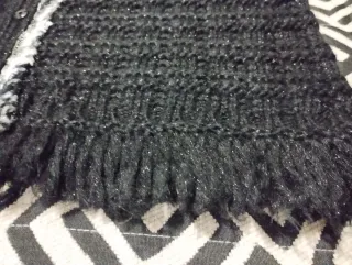 Chaleco Zara Tweed Negro y Plateado