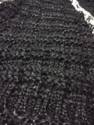 Chaleco Zara Tweed Negro y Plateado